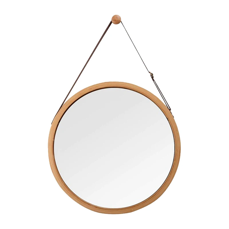 

Simple Vanity Mirror Bathroom Mirror Wall Hanging Decorative Round Mirror Wooden Full-Length Mirror