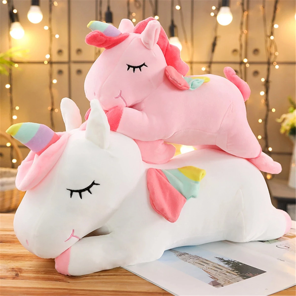 

Creative Plush Toys Lying Unicorn Doll Comfortable Pillow Children's Gift Kawaii Decompression Peluche For Child Birthday 25cm