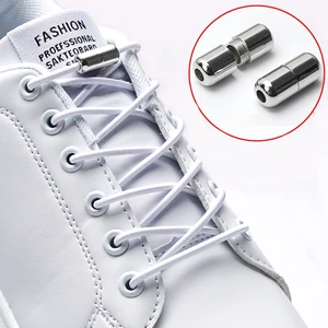 1 Pair Sports Elastic Reflective Round Shape  Shoelaces No tie Shoe Laces Adult Lazy Locking laces S