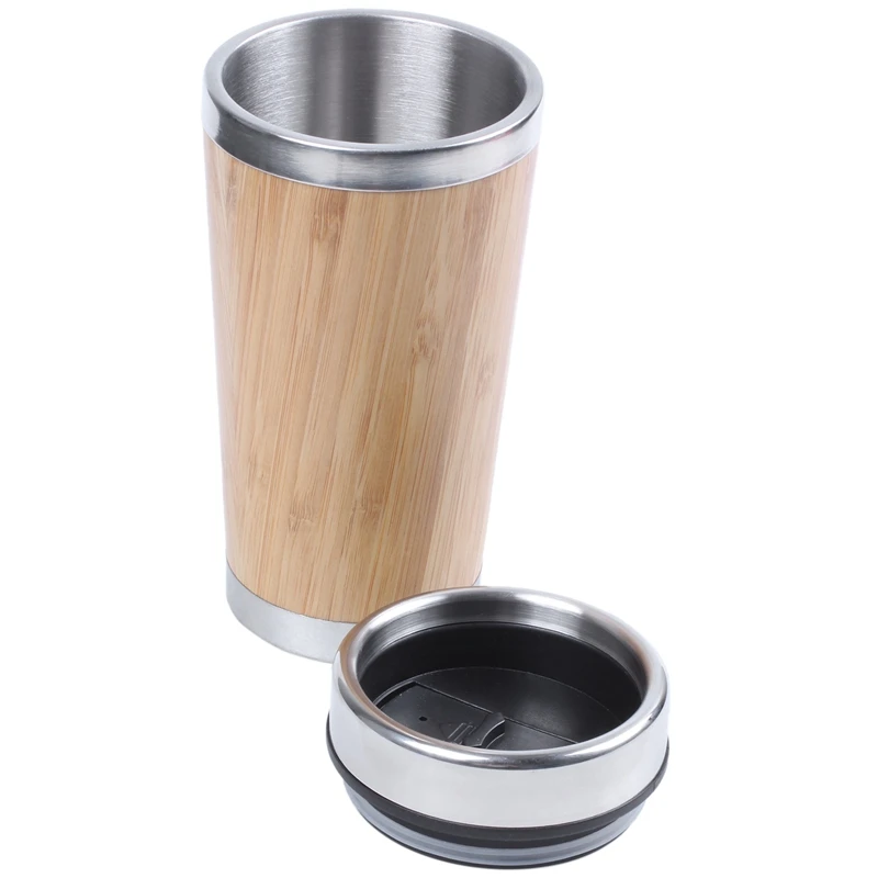 Бамбуковая кофейная чашка дорожная кружка для кофе из нержавеющей стали с