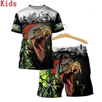 love dinosaur 3d printed t shirts and shorts kids funny childrens suit boy girl summer short sleeve suit kids apparel 09