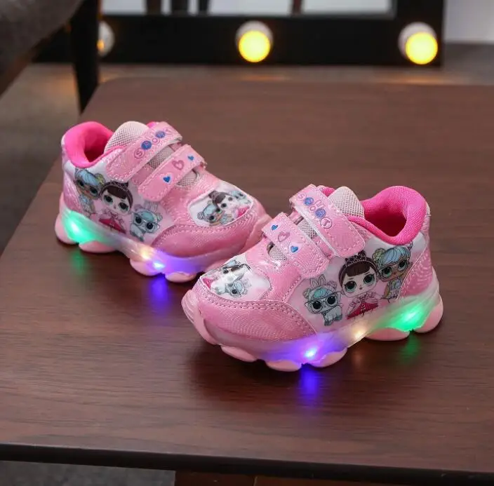 Светящиеся кроссовки LOL Dolls для девочек Детская обувь тенниса Детские со