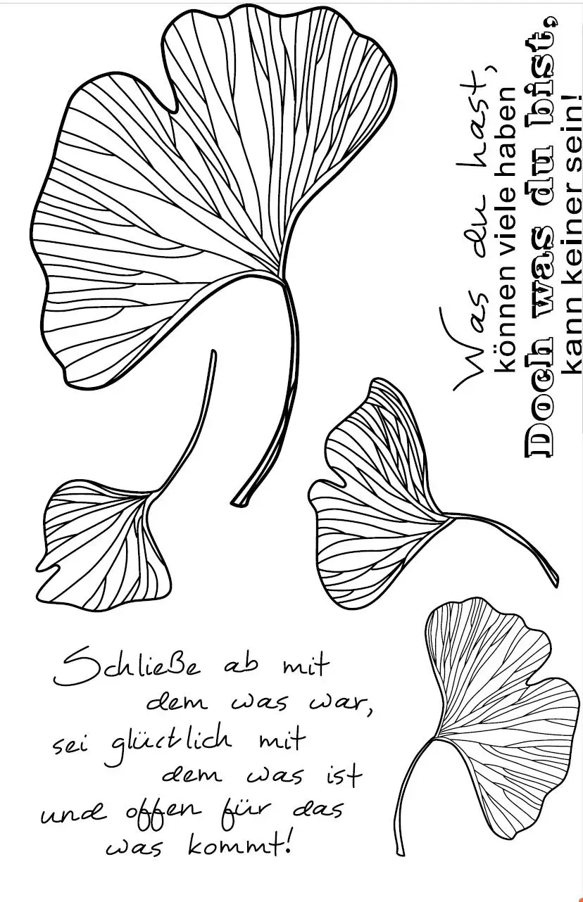 Немецкий прозрачный штамп Ginkgo с листьями для скрапбукинга сделай