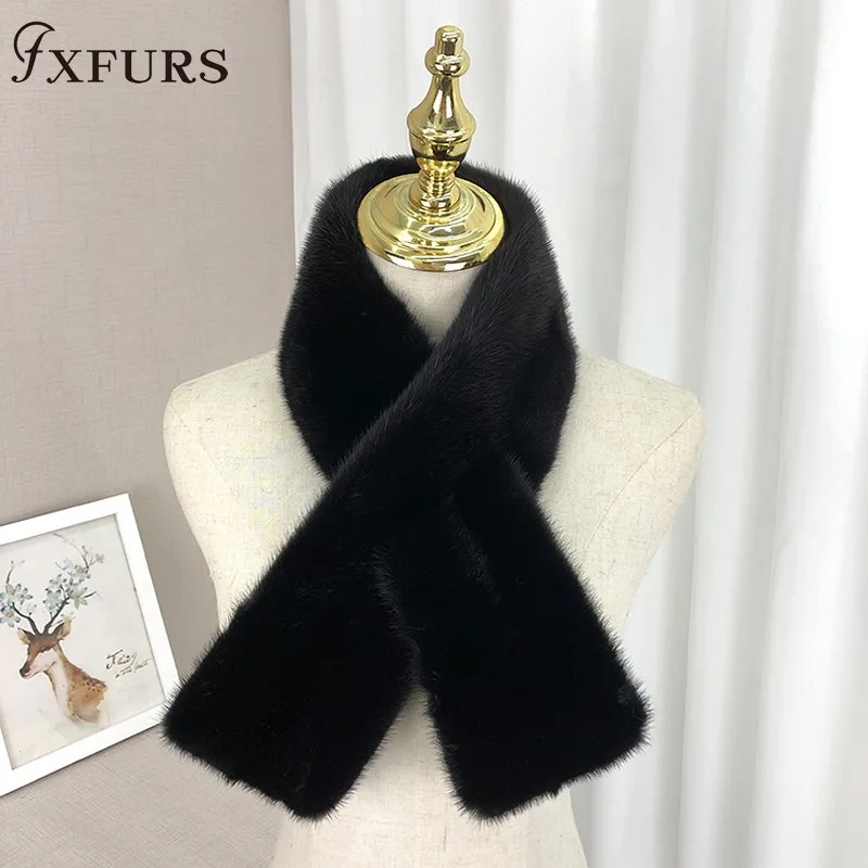Зима 2020 новые норковые меховые шарфы цельная кожа 100% натуральный мех воротники