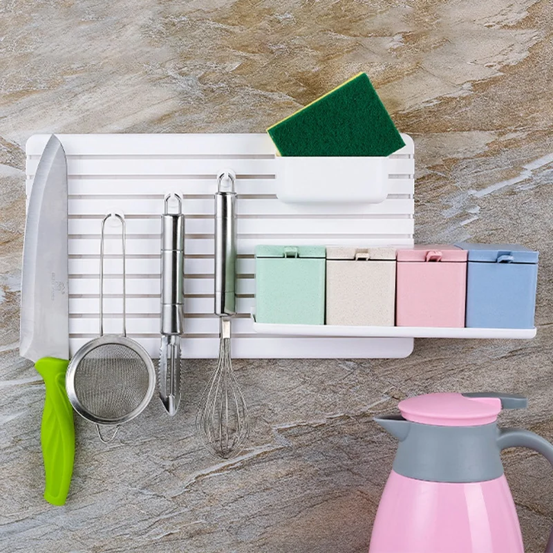 Липкий настенный стеллаж для хранения креативная коробка пластиковая отделка