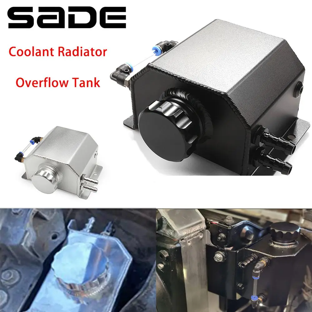 

Universal Aluminum Alloy Engine Coolant Radiator Overflow Tank 1000ml/2000ml Square Overflow Tank 1L/2L With Drain Plug