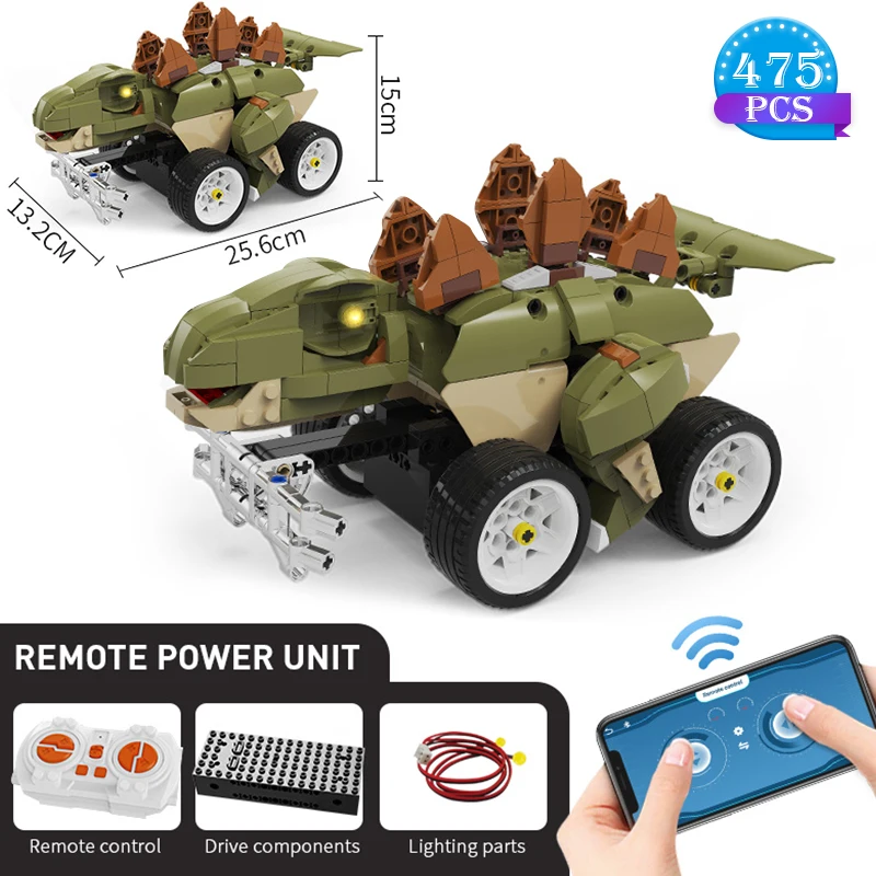 

Technical Expert Animal Dinosaur Building Blocks Remote Control Programming Stegosaurus Bricks Assembly Toys Gifts for Children
