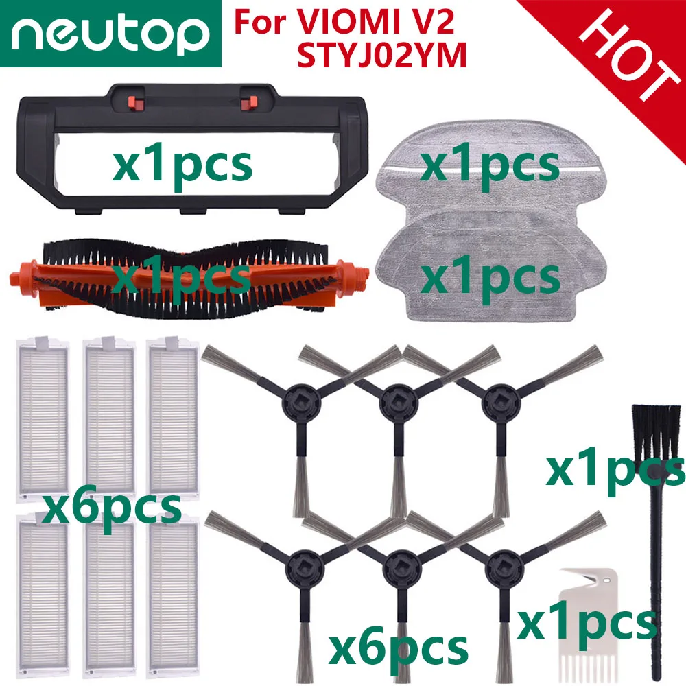 

Roller Side Brush Cover Filter Mop Water Tank For Xiaomi LDS Mijia Mi Robot Vacuum-Mop P STYJ02YM/VIOMI V2 Conga 3490 3290 3690