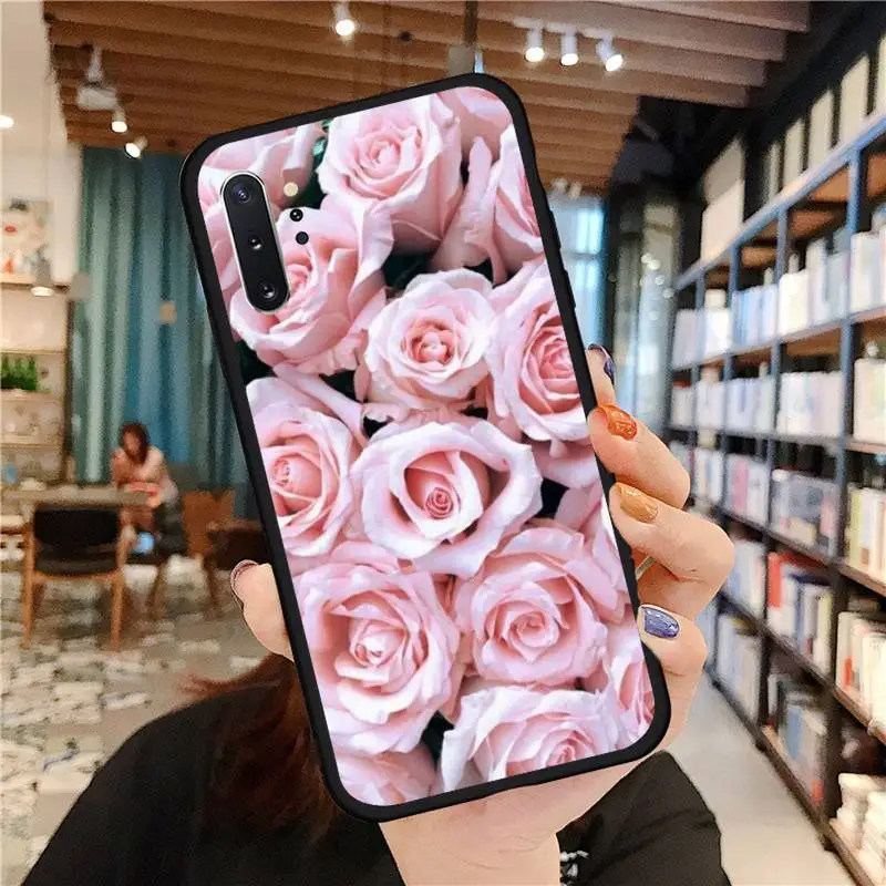 

Pink rose tulip Phone Case for samsung galaxy a51 a52 a71 a50 a12 a72 a21s a70 s21 s20 fe s10 note 20 10 ultra plus coque