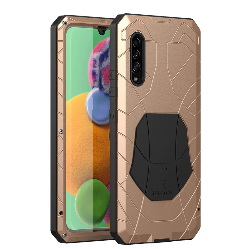 Для samsung Galaxy A90 5G Твердый корпус для телефона Алюминиевый металлический корпус Закаленное стекло Защитная крышка экрана сверхмощный защитный чехол