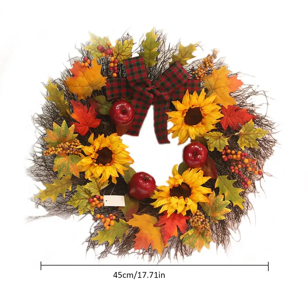 Подсолнух кленовый лист бант Рождественский венок окна дома торговый центр