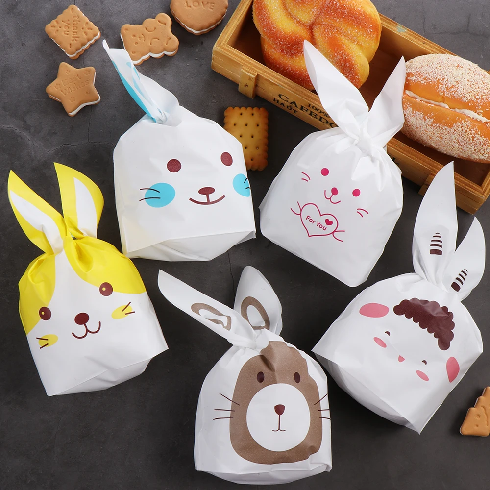 10 шт. милый кролик печенья сумки Пасхальный конфеты мешок Кролик уха упаковка для