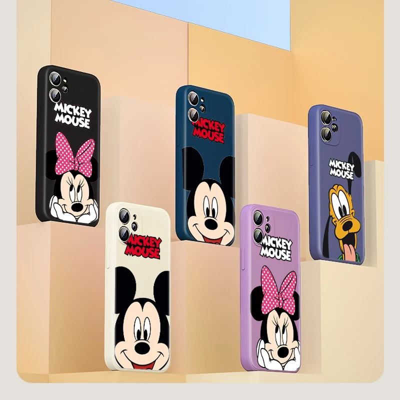 

Mickey Minnie Goofy Disney For Apple IPhone 13 12 Mini 11 Pro XS MAX XR X 8 7 6S SE Plus Liquid Silicone Soft Cover Phone Case