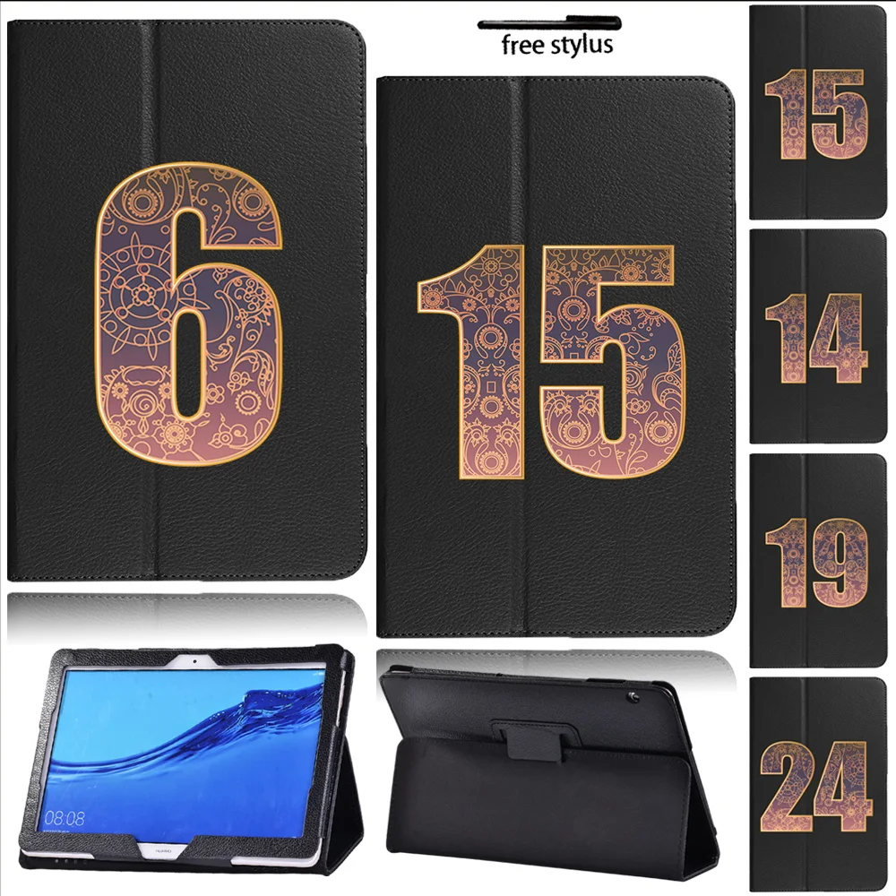 

For Huawei Mediapad T5 10 10.1" Lucky Number Series Folding Back Support for T5 10 10.1 AGS2-W09/W19/L03/L09 Tablet Case