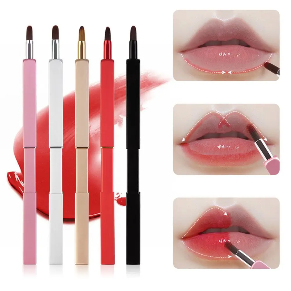 

1PC Portable Lipstick Lip Gloss Brush Retractable Adjustable with Protect Cap Make Up Brushes Cosmetic Tools for Women Makeup