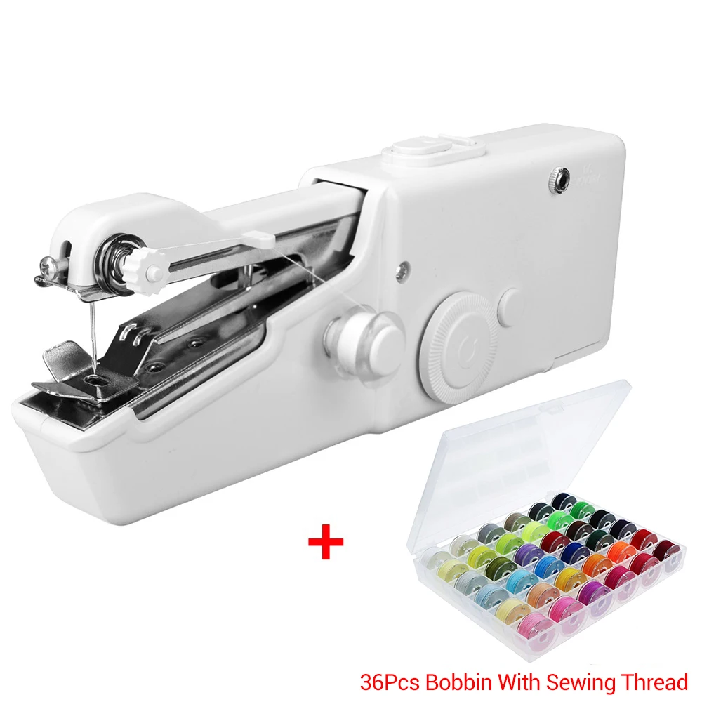 sewing machine kits2 1 комплект портативная ручная швейная машина быстрая строчка шитье Рукоделие Беспроводная одежда ткани мини швейная машина с швейными комплектами - Цвет: sewing machine kits2