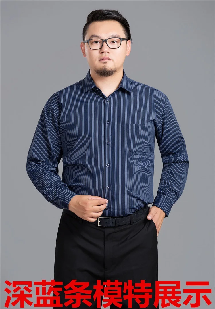 Мужская рубашка 10XL 9XL, Классическая рубашка в полоску с длинным рукавом, большие размеры 5XL 6XL 8XL, осень 14XL, деловая Мужская блузка, официальная, офисная, 12XL 54