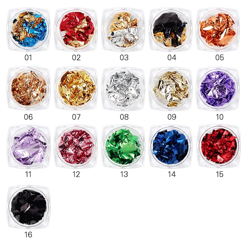 Несимметричная Фольга для ногтей пайетка наклейка бумага золотой серебряный