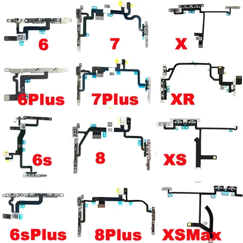 Кнопки регулировки звука и отключения звука, гибкий кабель в сборе для iPhone 6, 6Plus, 6s, 6s Plus, 7, 7Plus, 8G, 8 Plus, X, XR, XS Max