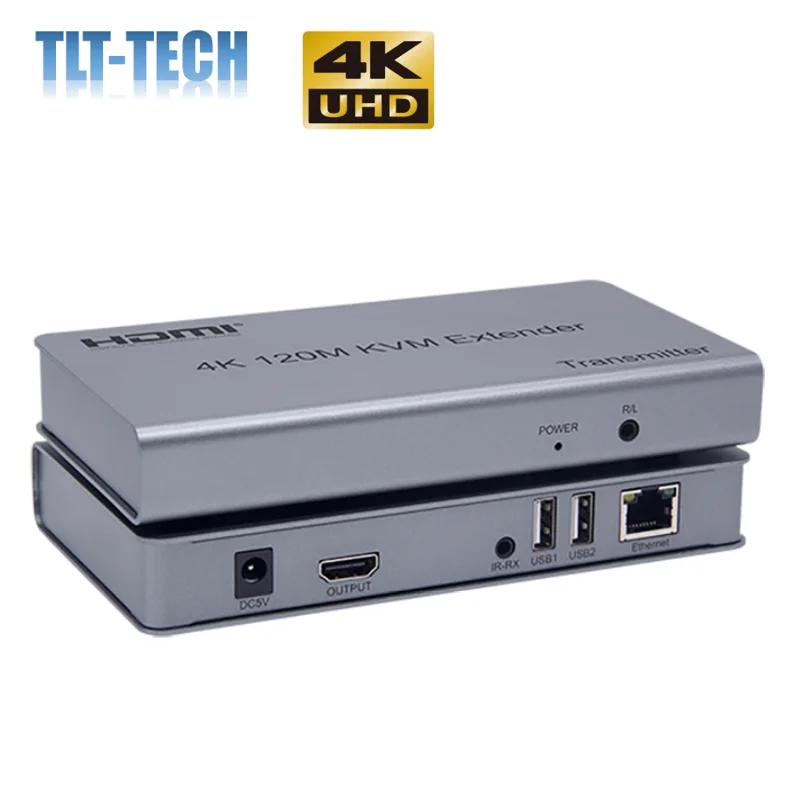 4K 120 м KVM HDMI удлинитель по RJ45 Ethernet Cat5e Cat6 кабель преобразователь TX RX Поддержка USB