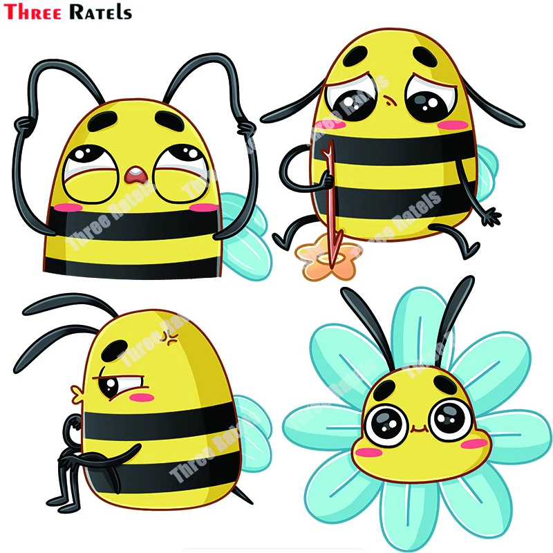 

Three Ratels B260 Cute Bee Stickers For Laptop Luggage Skateboard Decoration Waterproof Property Decals