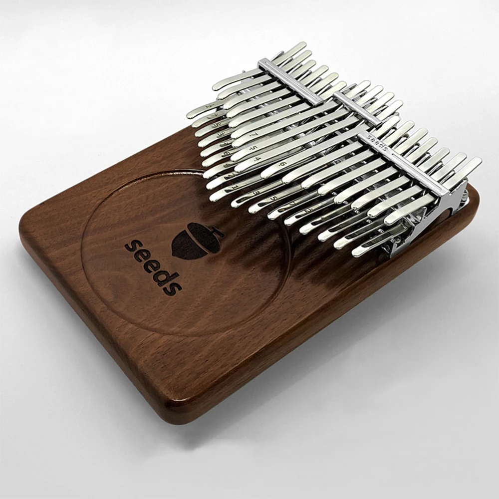 Chromatic Kalimba 34 Key Double Layer Thumb Finger Piano Black Walnut Mbira Keyboard Musical Instrument Gift Accessories