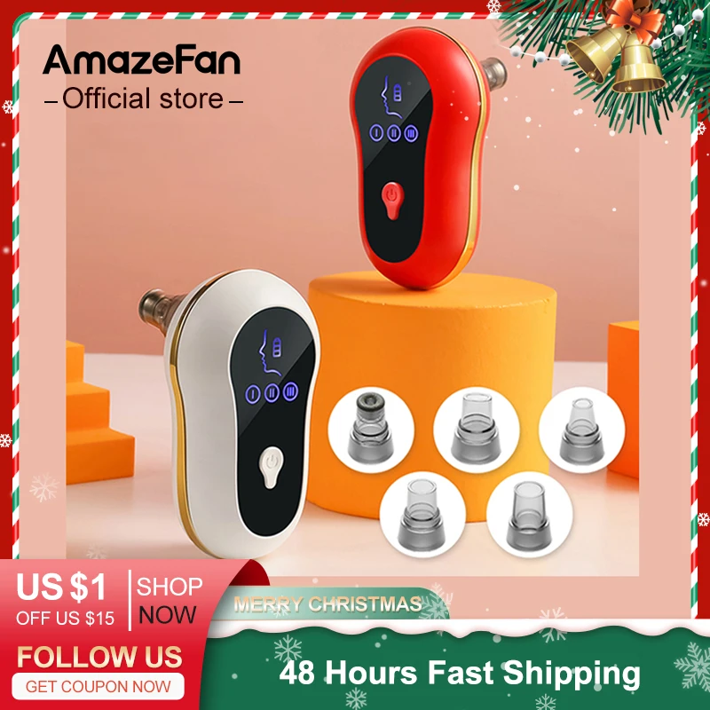 

Suction Blackhead Remover Kit Electric Facial Pore Cleanser Acne Comedone Extractor with 5 Probes LED Display USB Rechargeable