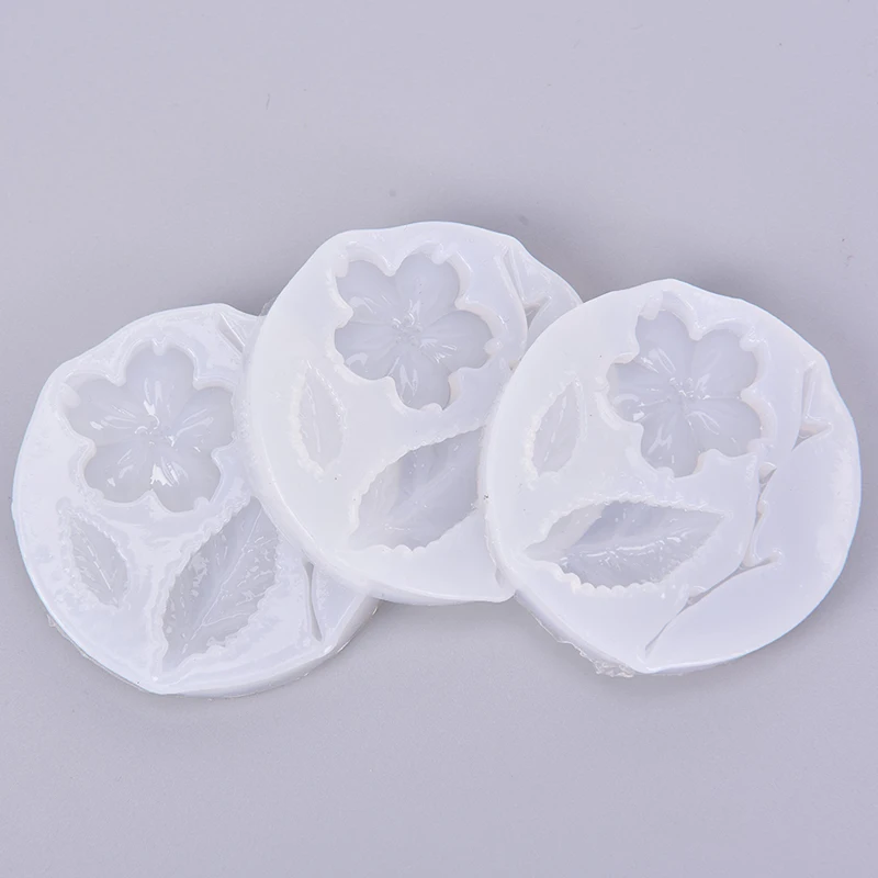 1 шт./лот многоразовые вишневые цветы ветка листьев силиконовая форма DIY глина УФ