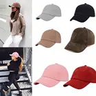 Модные женские шикарные замшевые бейсболки для девочек, однотонные спортивные кепки с козырьком, регулируемая бейсболка