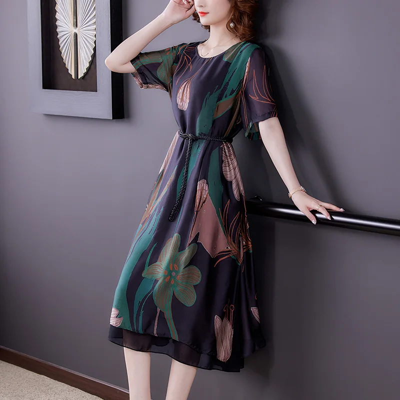 Женский Шифоновый Сарафан с цветочным принтом повседневное элегантное