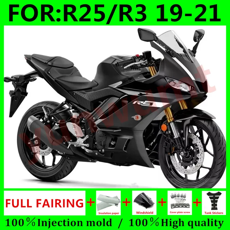 

Новый комплект обтекателей для мотоцикла ABS для Yamaha YZF R3 2019 2020 YZF R25 R3 19 20 21 обтекатель для кузова черный белый