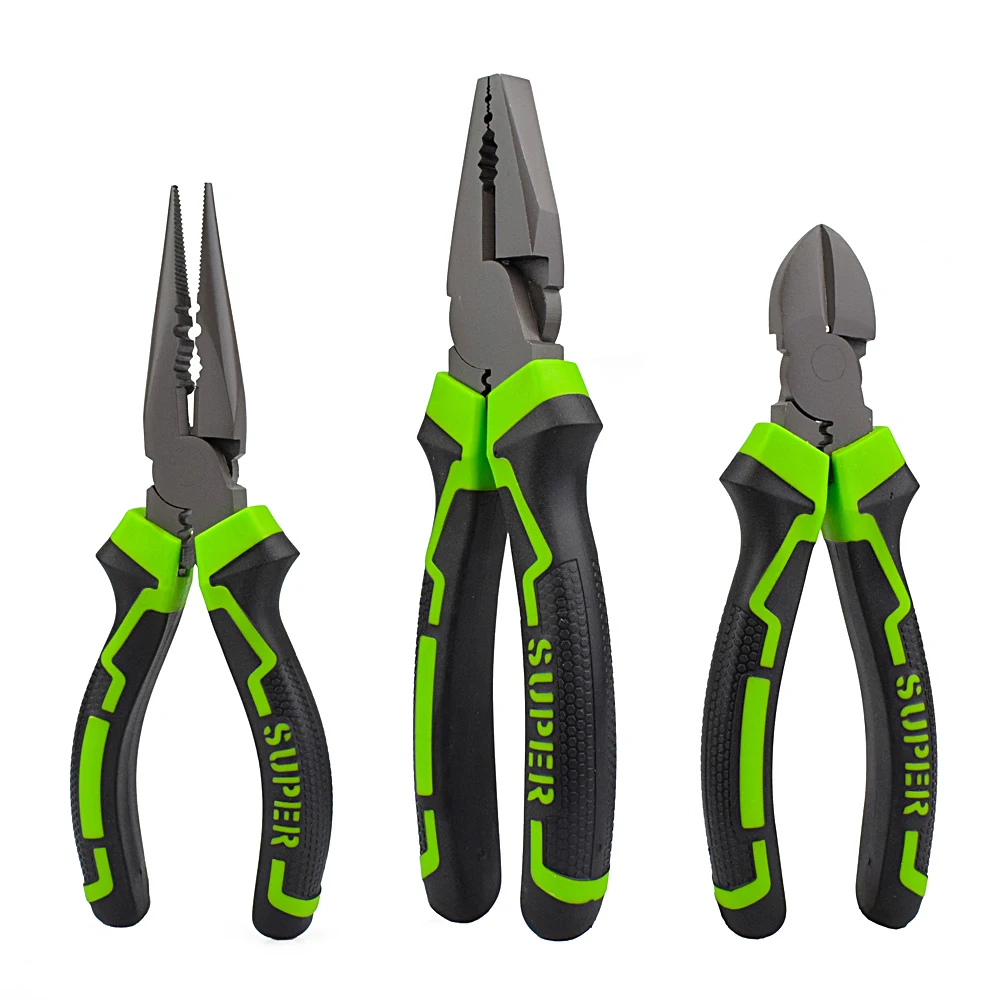 

6''-8'' Multifunction Wire Stripper Cutter Pliers Long Nose Pliers Diagonal Pliers Set for Jewelry DIY Hand Tool Kit