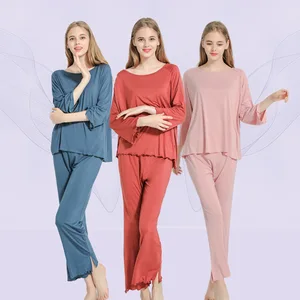 Spring and autumn Pajamas Sets For Women Sleepwear Modal Sexy WomenPlus Size Sleepwear  Nightgown Hot Sale Women Clothes