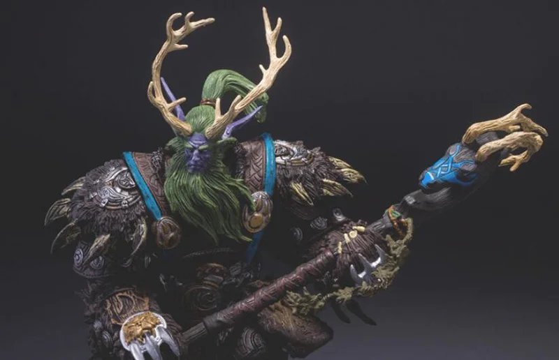 Dark Druid Модель игрового персонажа DC WOW Tribal Orc Wolf Ride Raider Lich King Arthas карликовый катающийся вор Sylvanas Warrior фигурка игрушки - Цвет: Dark Druid