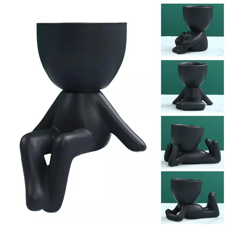 

Cute Nordic Little People Body Art Pot Desktop Window Crafts Home Succulent Plant Flower Pot Vase Cactus Succulent Container