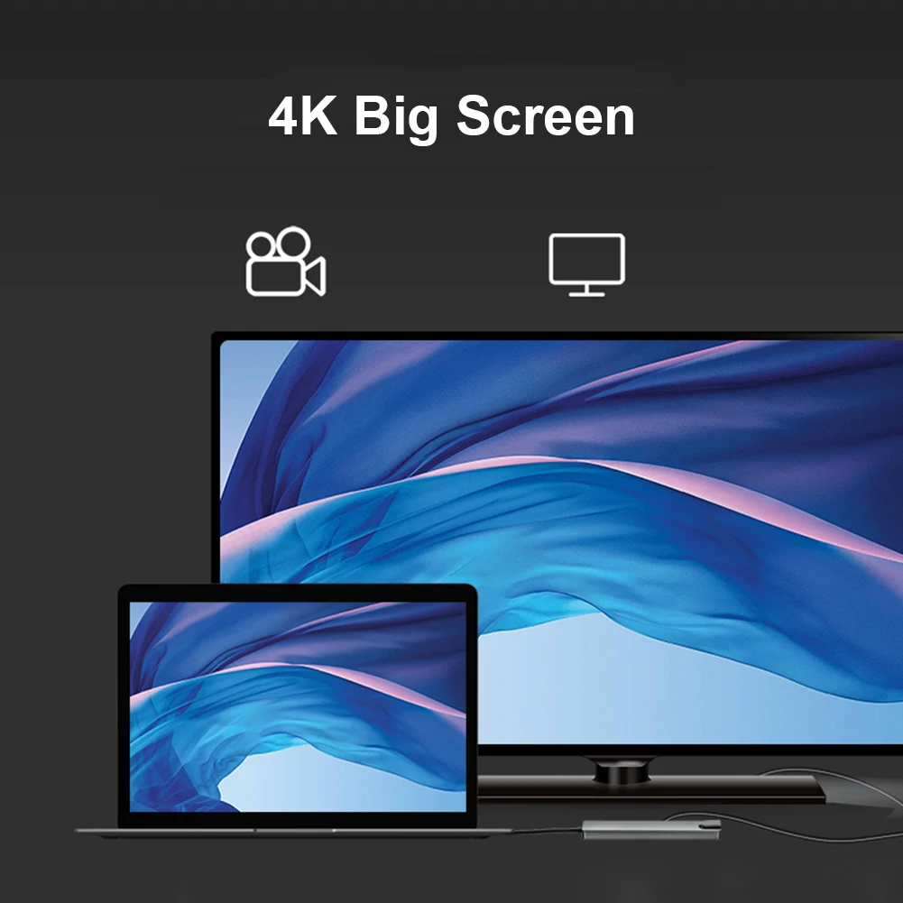 8 в 1 Тип C HUB конвертер разделитель 4K HDMI совместимых с 2 USB3.0 USB PD SD/устройство для