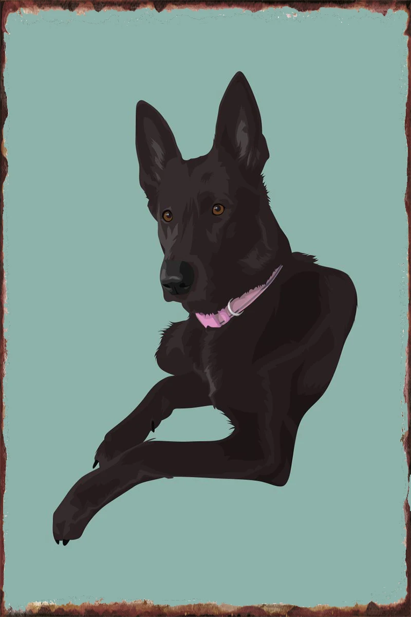 

Pet Black Dog Room Decoration Retro Vintage Metal Sign Tin Sign Tin Plates Wall Decor For Art Man Cave Cafe Pub Home Club