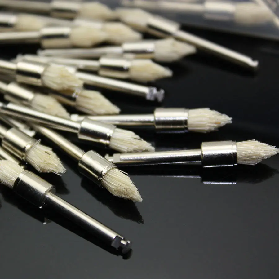 100 шт. зубные заостренные щетинки защелка плоская Полировочная щетка