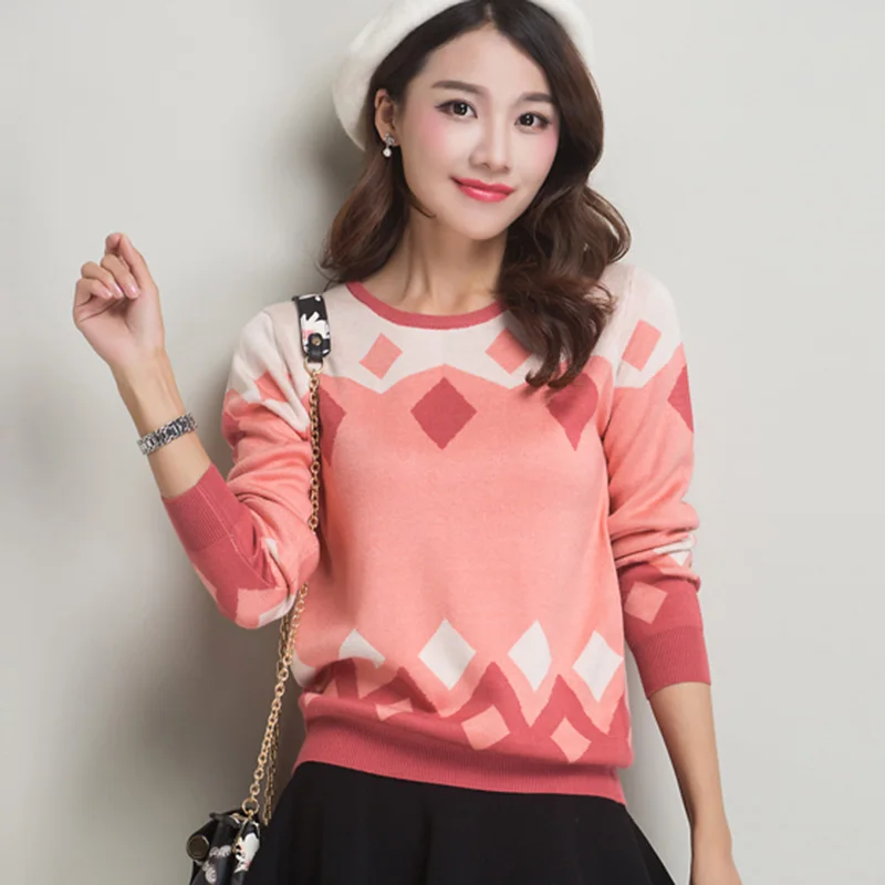 Лидер продаж осенне-зимний Дамский лоскутный свитер пуловеры для девочек