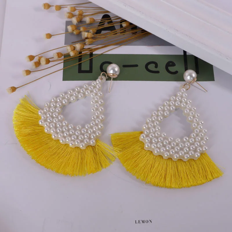 Дизайнерские серьги с кисточками свадебные жемчужные для женщин богемные