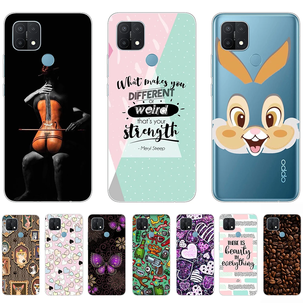 Силиконовый чехол для Oppo A15 милый мультяшный кролик мягкий прозрачный 6 52 дюйма