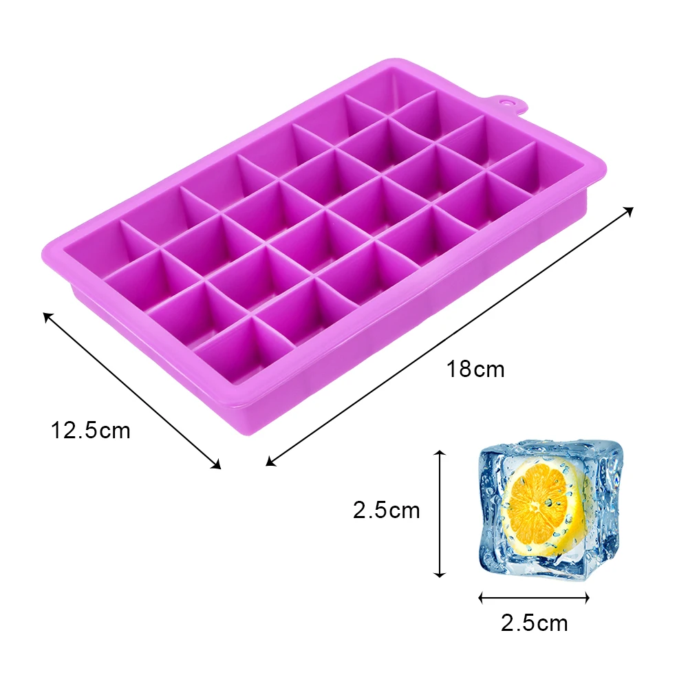 Ice Cream Maker Bar Party Cocktail Whisky 24-Hole Pudding Tool Silicone Cube Mold DIY Square Shape Tray | Дом и сад