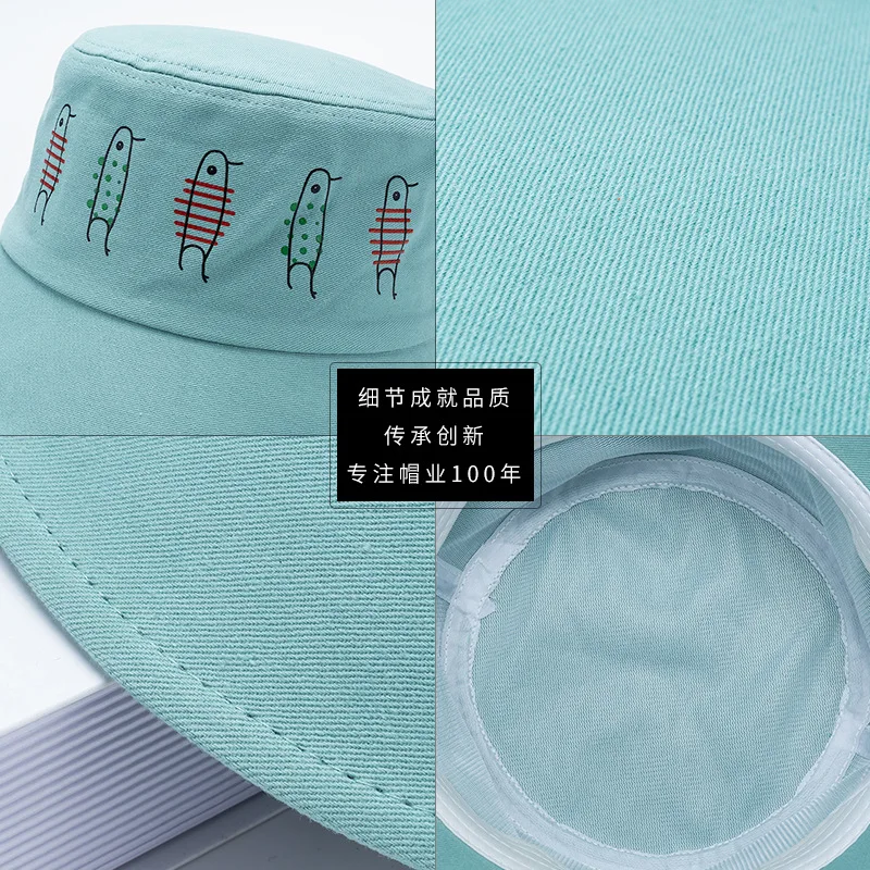 

2020 Spring and Summer New Wild Five Birds Japanese Fisherman Hat Sunscreen Breathable Student Sun Hat Female Fishing Hat