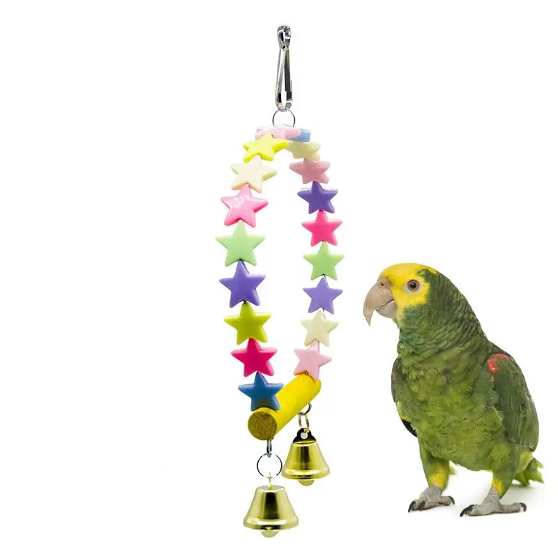 Игрушка-качели для птиц Звездный дизайн попугай окунь клетка игрушка с