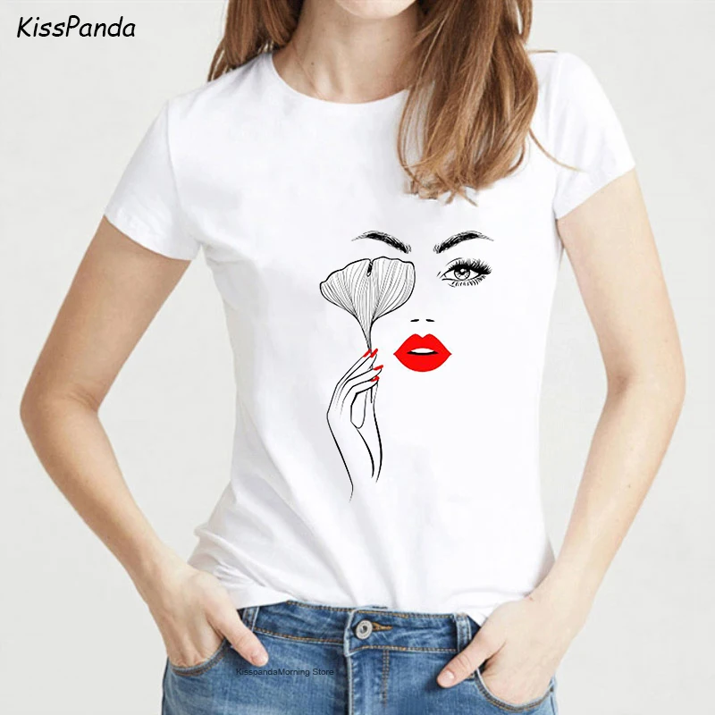 Уличная одежда хипстер летний топ Женская принцесса макияж искусство розовый