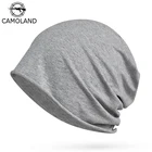 CAMOLAND, оптовая продажа, однотонная облегающая шапка для мужчин, летняя, осенняя, легкая тонкая шапка, подкладка для шлема, хлопковые спортивные шапки