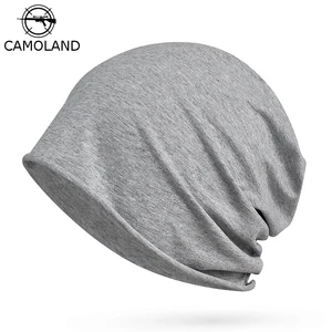 CAMOLAND, оптовая продажа, однотонная облегающая шапка для мужчин, летняя, осенняя, легкая тонкая шапка, подкладка для шлема, хлопковые спортивные шапки