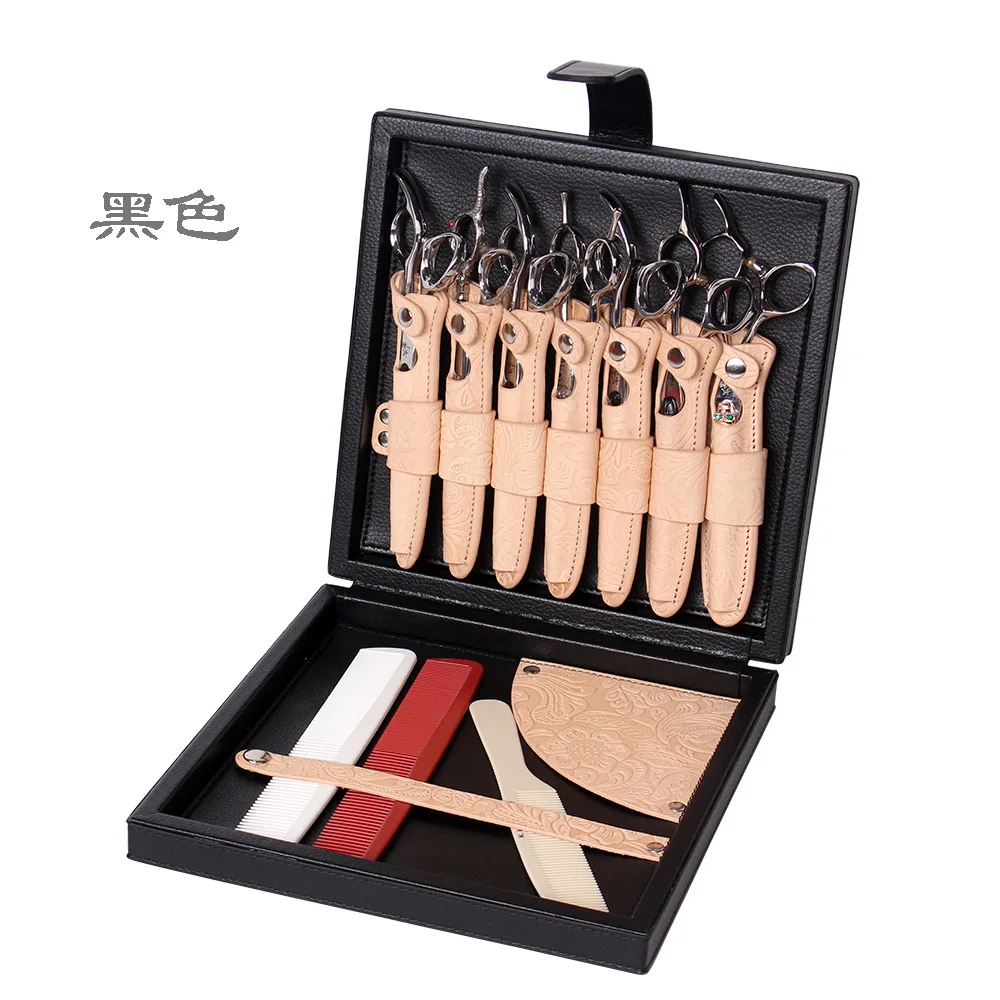 Высококачественный парикмахерский футляр для ножниц из натуральной кожи Набор