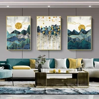 golden mountain sunrise wall art canvas painting abstract landscape posters and prints wall pictures for living room home decor