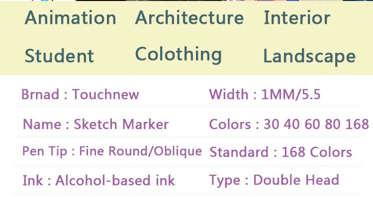 TOUCHNEW 30/40/60/80 Цвет двойной головкой художественный маркер для белой доски, набор ручек для набросков, маркеры тон кожи и крутой серый цвет для рисования манга маркер школьные принадлежности